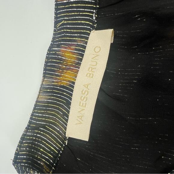 VANESSA BRUNO Bell blouse metallic sz L - Picture 6 of 9